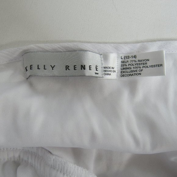 Kelly Renee Women's White & Pink Embroidered Flowers Maxi Dress Size L (12-14) - Picture 7 of 9